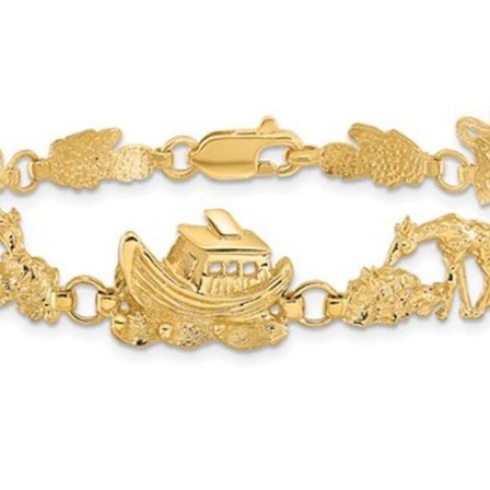 14k Solid Gold Noah’s Ark Bracelet